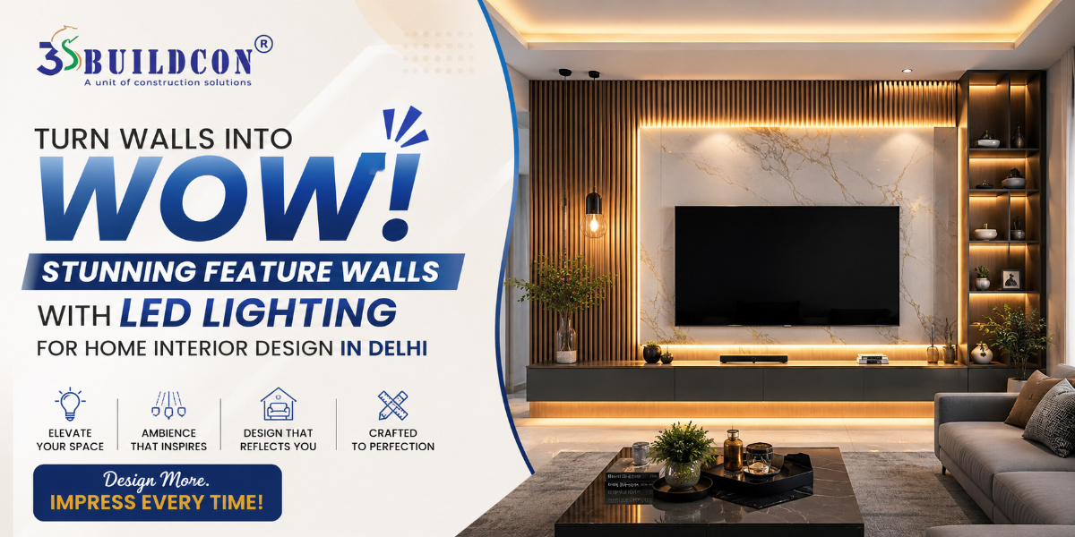 How to Create Stunning Feature Walls with LED Lighting for Home Interior Design in Delhi