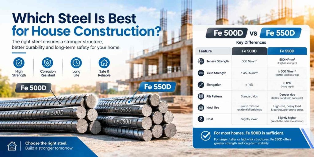 best steel for house construction